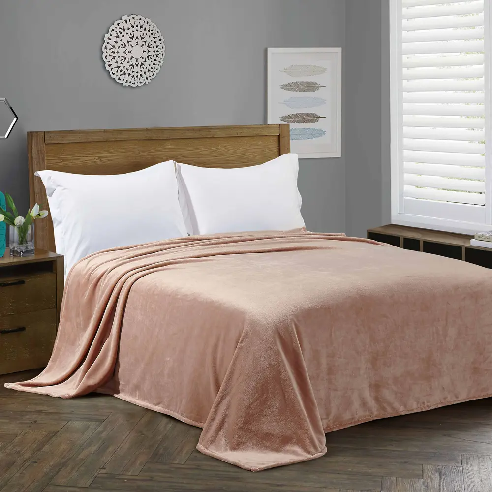 Плед Haramosh 180x200 см фланель цвет розовый 82667202 STLM-2173921 Santreyd - Вид №2