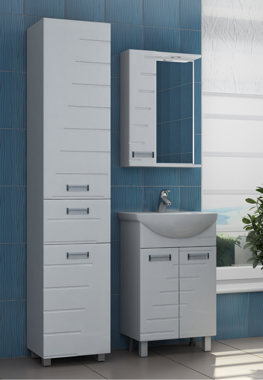 Зеркало Diana 500 лев со спотом520⨉150⨉700 мм белый VIGO sun-id-664485 - Вид №3