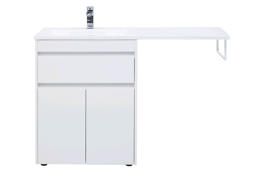 Тумба с раковиной Aquanet Токио 130 L белый (напольная, 1 ящик, 2 дверцы) 0023774600235501 - Вид №9