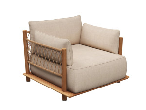 Тканевое садовое кресло с подлокотниками