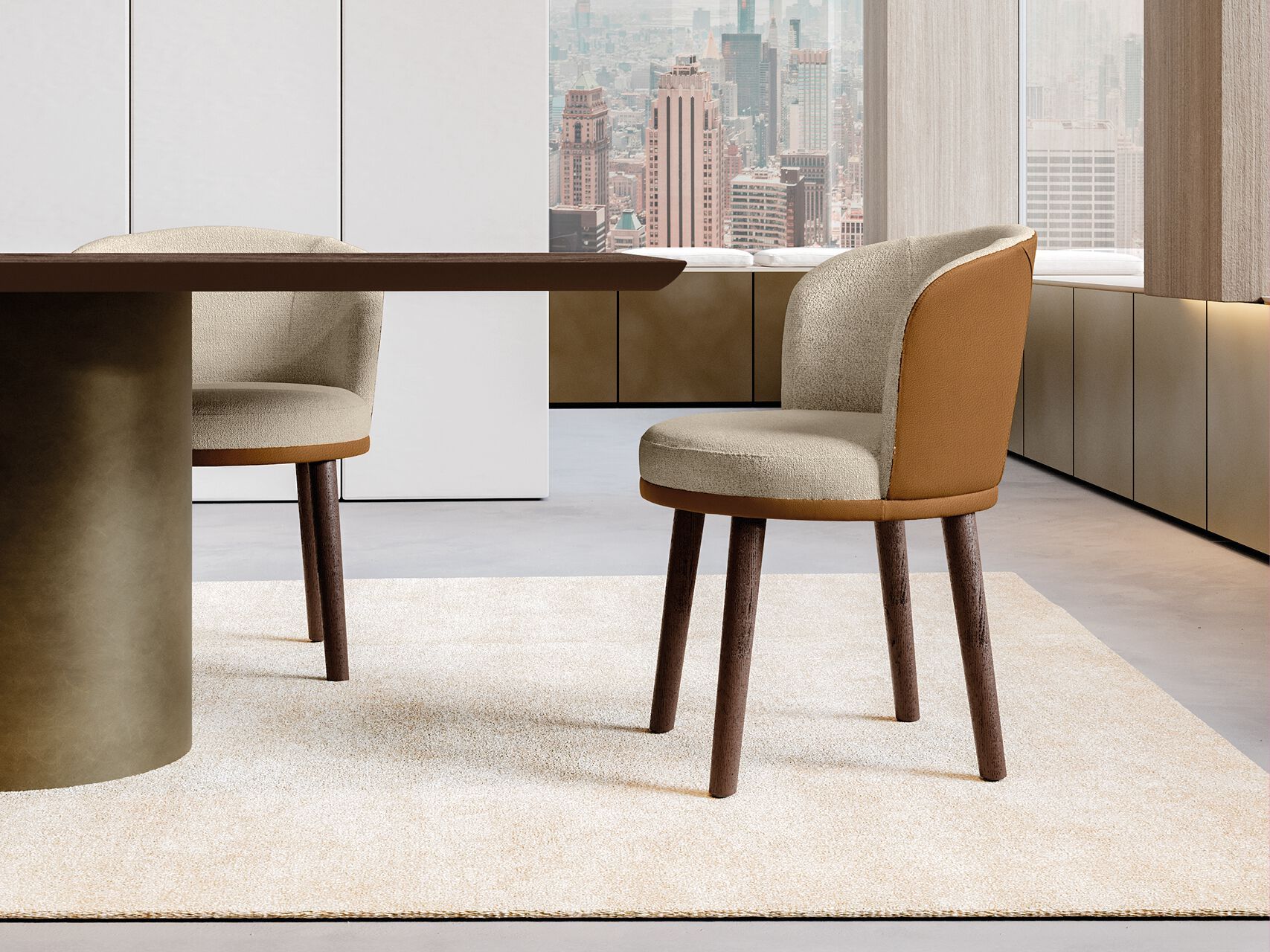 Тканевый стул с деревянными ножками EFORMA имбирь ARCH-00048730 - Вид №1