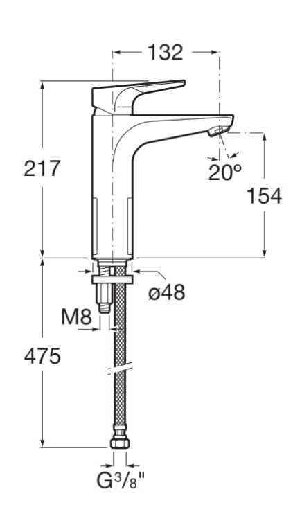 Высокий смеситель для раковины без слива Roca Atlas ARCH-00001368 - Вид №1