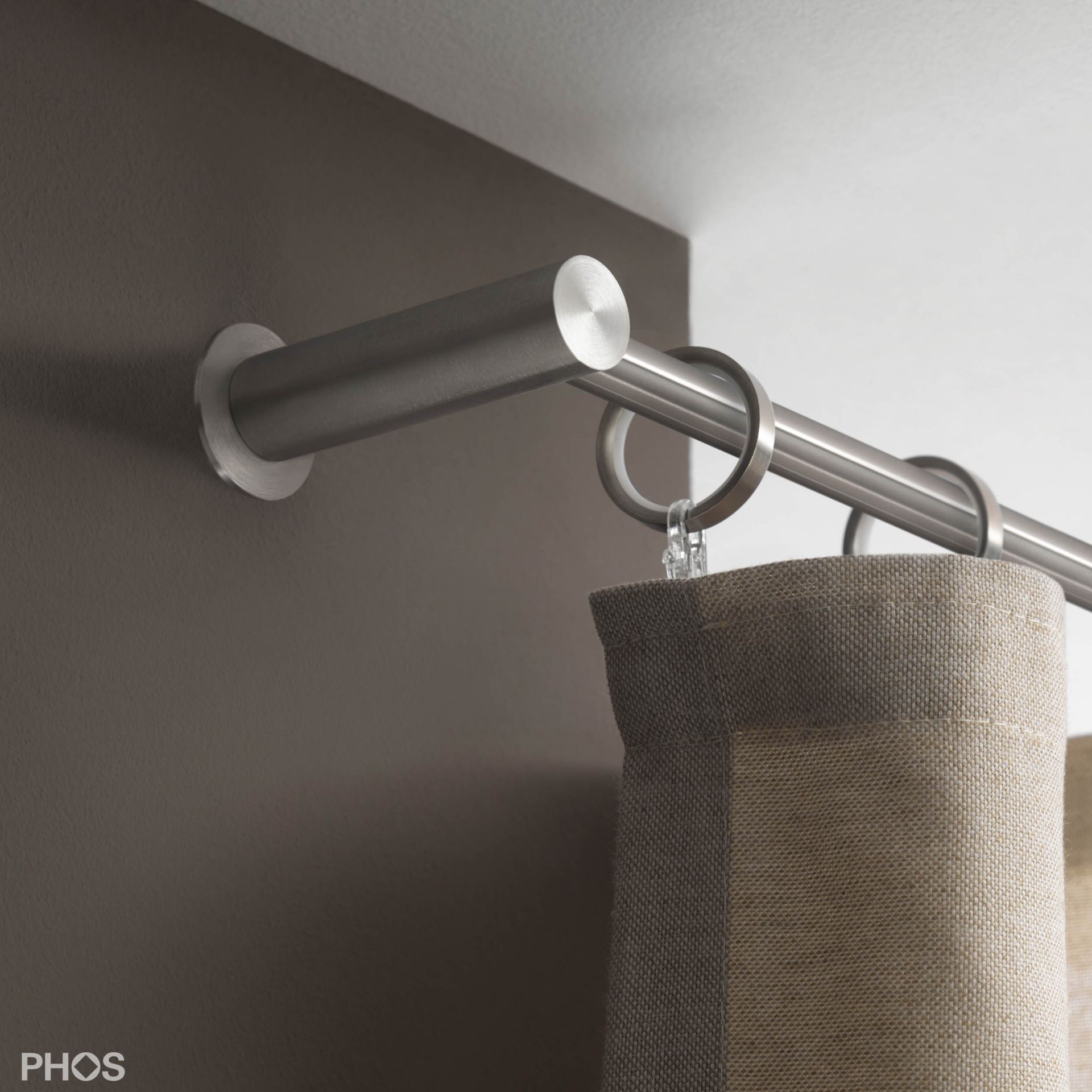 VS20-80E1200 Комплект карнизов: 120 см с 2 концевыми кронштейнами (небольшое расстояние от стены) PHOS 