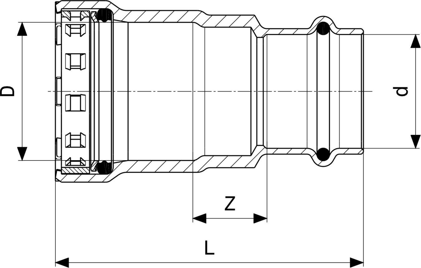 718 787 Модель 4213 Трубопроводные системы  Prestabo  Переходники/​переходные угольники Santreyd  - Вид №3