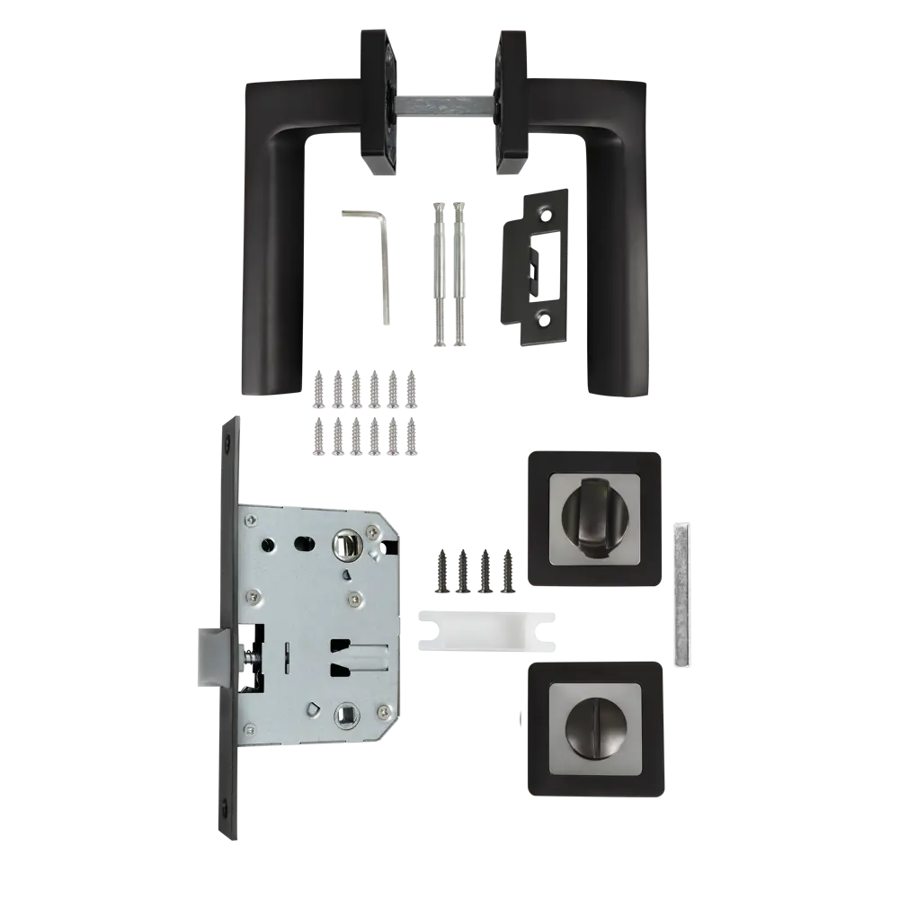 Дверные ручки Edson Graphite с запорным механизмом 85166716 STLM-0059300 - Вид №1
