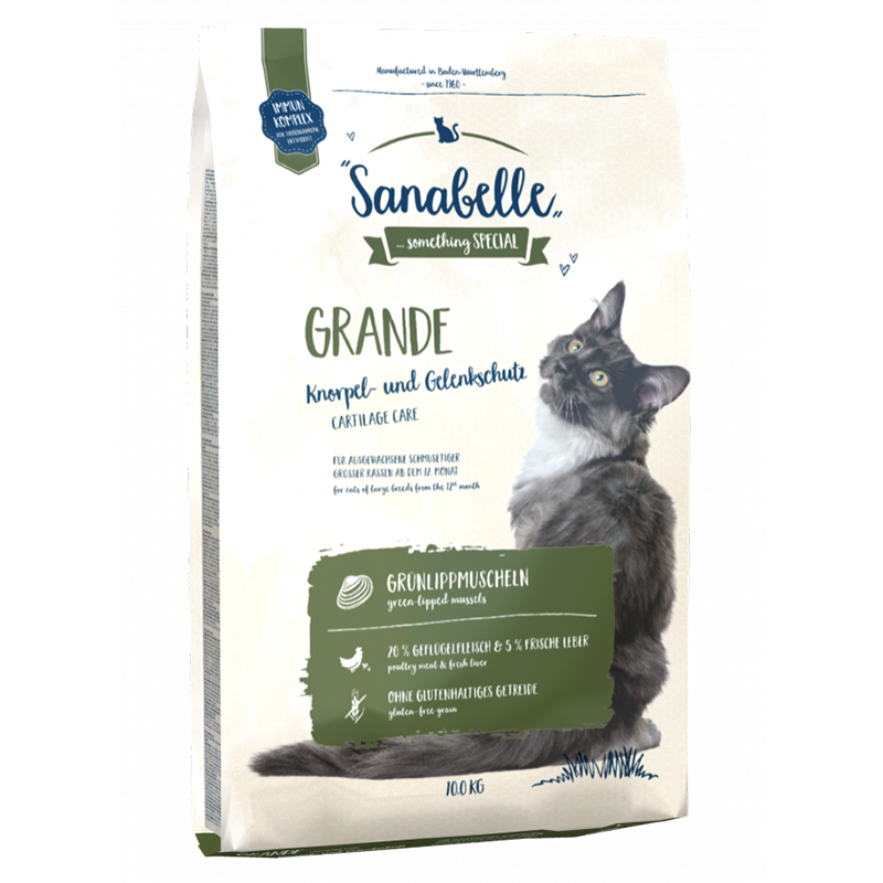 ПР0035427 Корм для кошек Grande для крупных пород беззлаковый, птица сух.10кг SANABELLE 