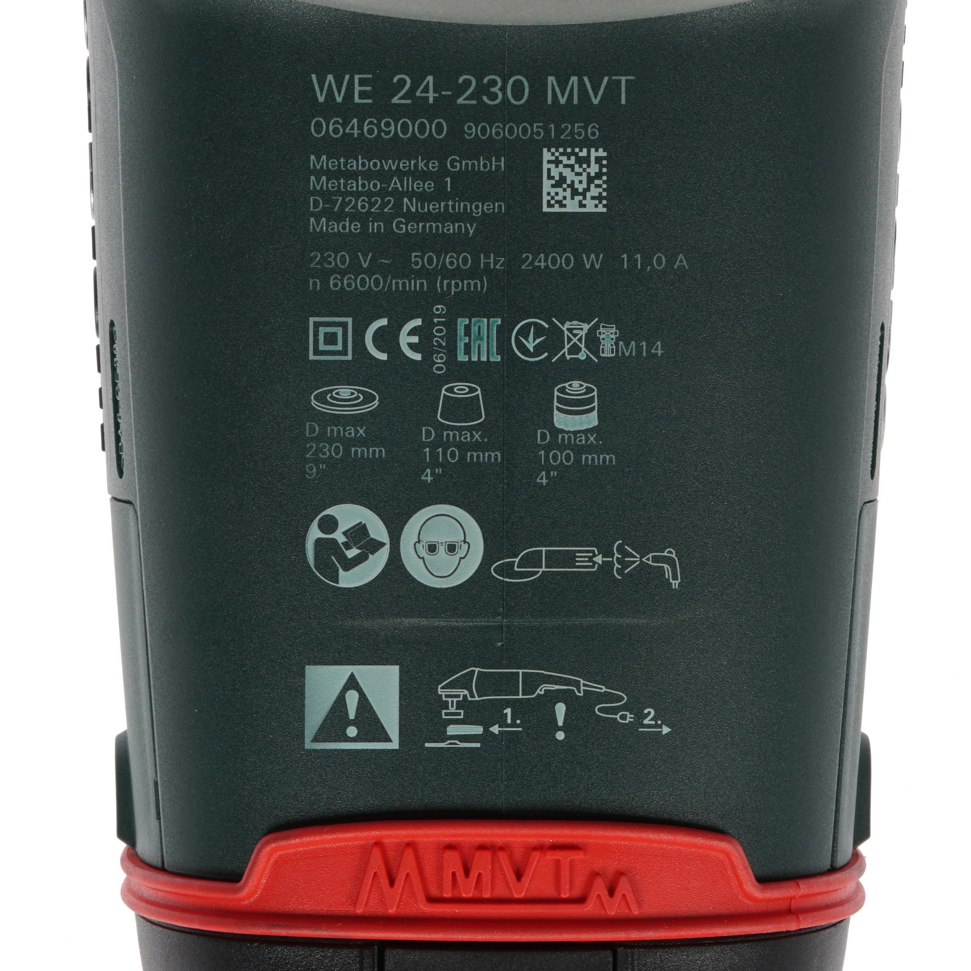 Углошлифовальная машина (УШМ) Metabo WE 24-230 MVT 1099260 STDN-0123220 - Вид №4