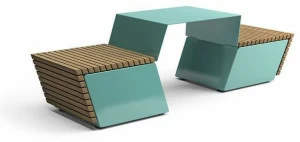 VESTRE Стол для пикника из стали и дерева со встроенными скамейками Code