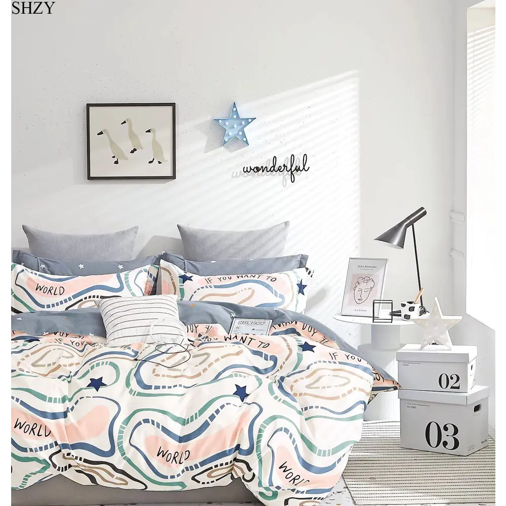 Комплект постельного белья Amore Mio Вентура полутораспальный сатин разноцветный STLM-2138796 - Вид №1