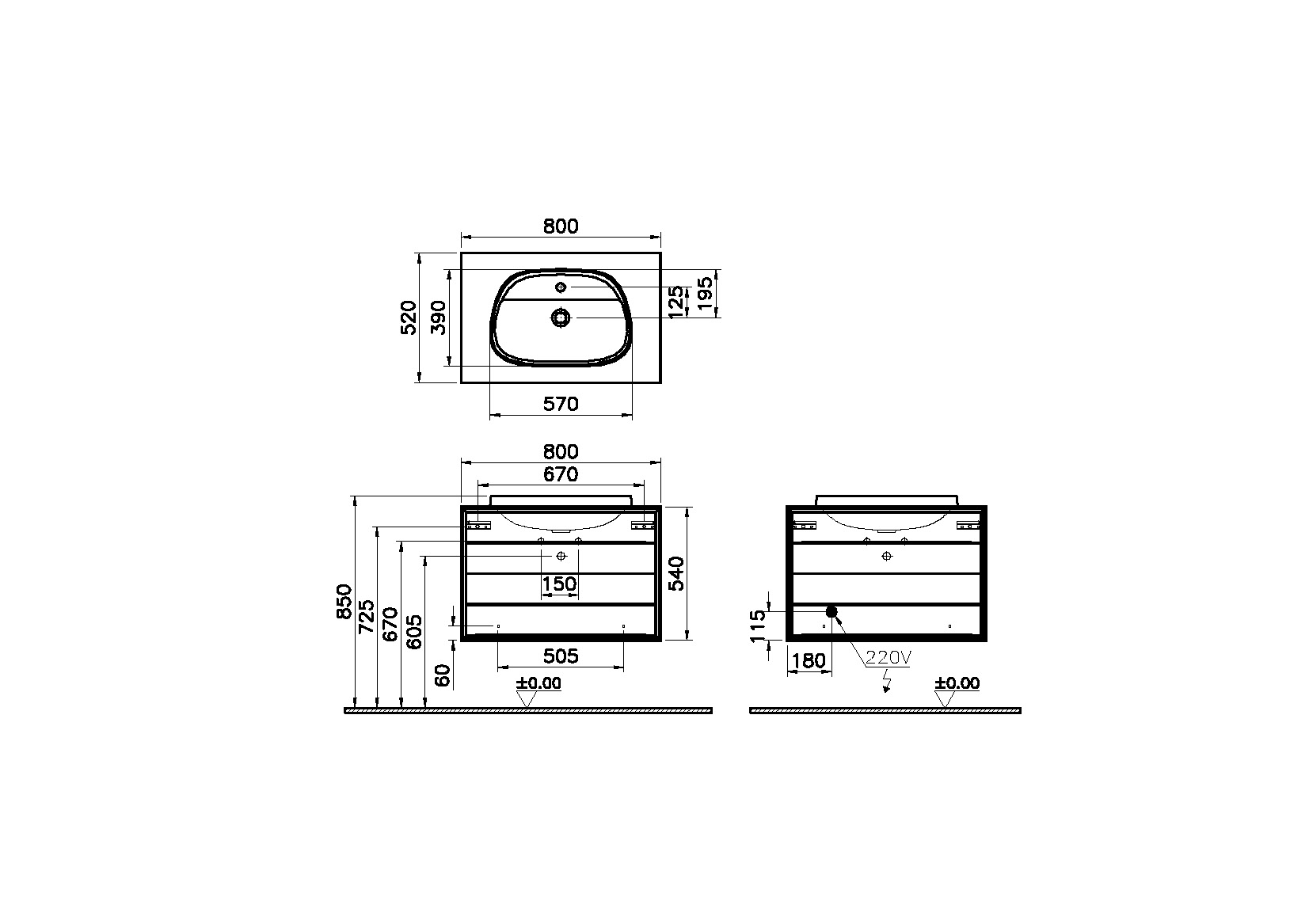 62297 Раковина Vitraglobal Frame - Вид №1