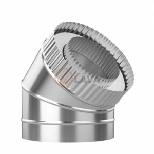 Сэндвич-отвод LAVA 200/300, угол 45*, нерж. 439 (0,5)/439 (0,5)