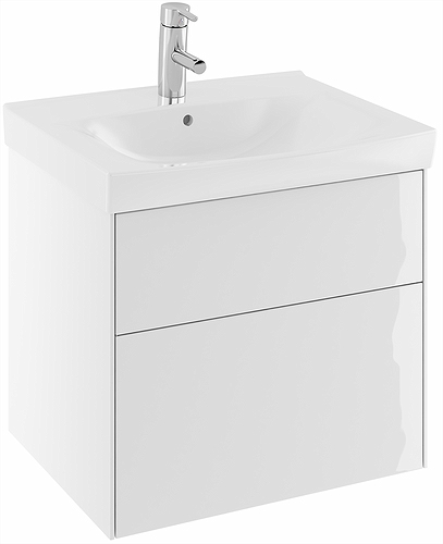 42552 IFO Sense тумба под умывальник с двумя ящиками, W = 600 мм, W1 = 622 мм, глянцевый белый - Вид №4