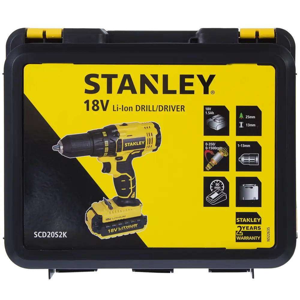 Шуруповерт аккумуляторный Stanley SCD20S2K 18 В Li-ion, 2x1.5 Ач 81944781 STLM-2003895  - Вид №4