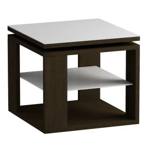 Кофейный столик квадратный со стеклянной столешницей венге LS 747 IMPEX  00-3967378 Белый;венге