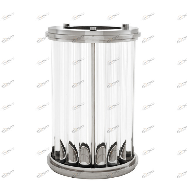 Подсвечник стеклянный с серебристым ободком Ruhlmann L от Eichholtz EICHHOLTZ EICHHOLTZ 060267 Прозрачный;серебро 