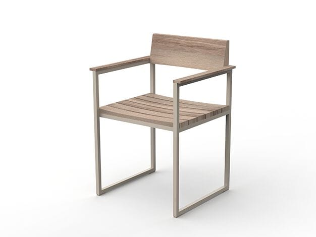 Алюминиевый и ТИК садовый стул с подлокотниками Vondom Vineyard ARCH-00081315 - Вид №1