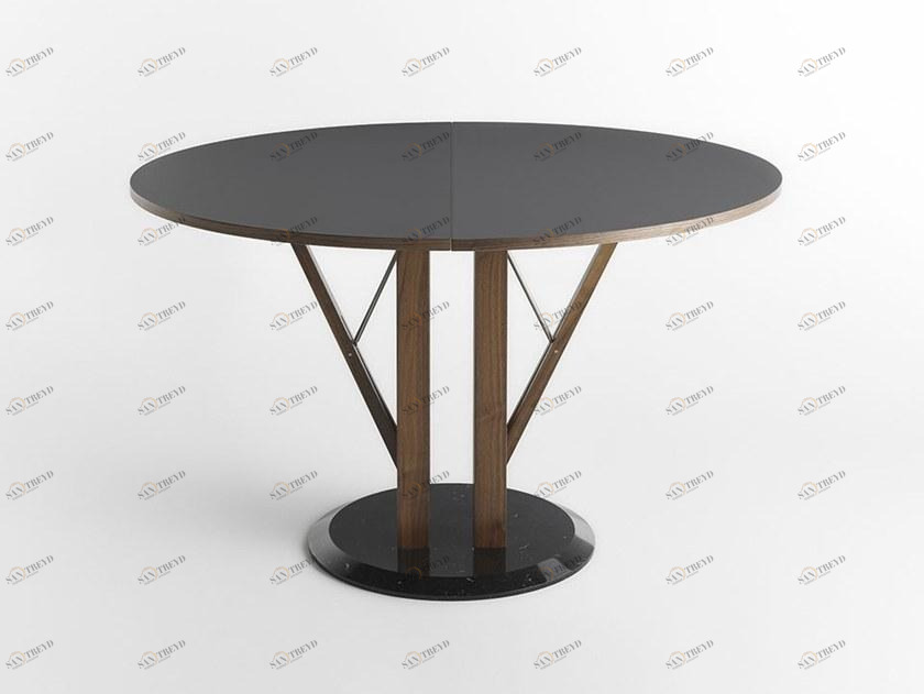 Casamania & Horm Круглый раздвижной стол из мрамора, массива дерева и феникса sun-id-1461277