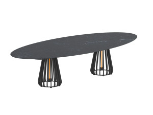 Керамический овальный садовый стол