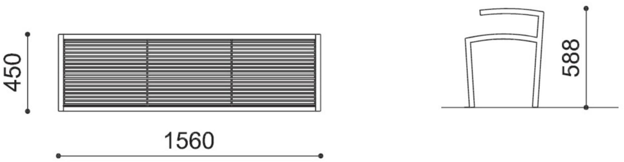 City Design Скамья из дерева с подлокотниками без спинки Camilla Camilla - pwb - Вид №1