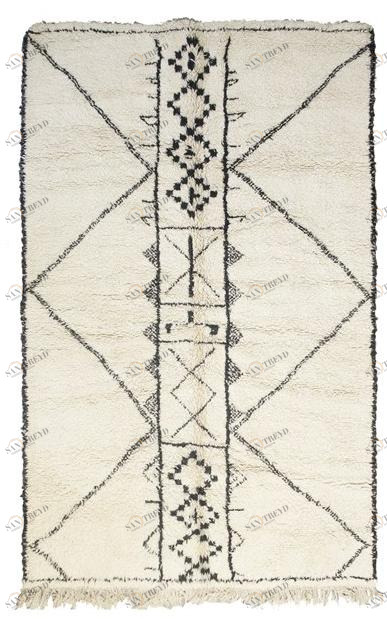 AFOLKI Прямоугольный шерстяной коврик с геометрическими мотивами Beni ourain Taa1256be