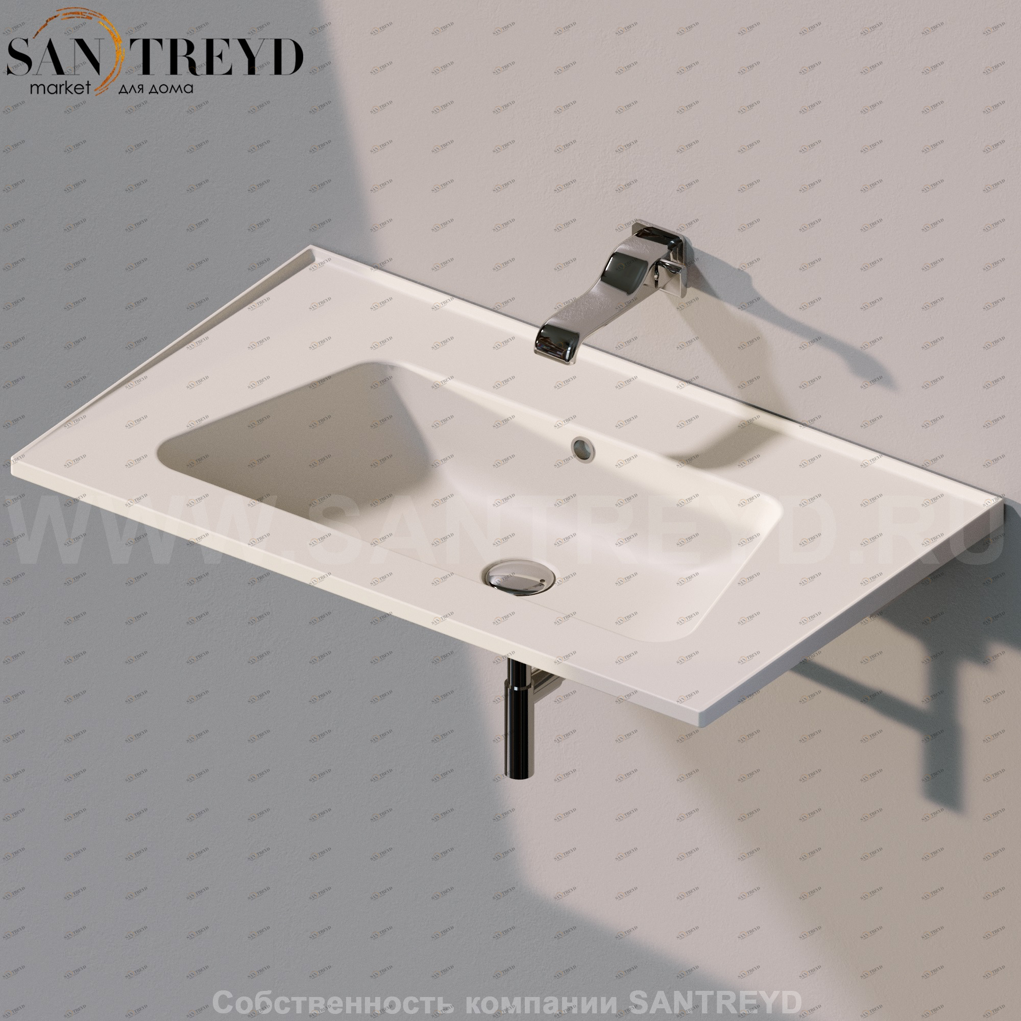 BM85L9003 Подвесная раковина настенная прямоугольная Ceramica Flaminia Bloom бежевая