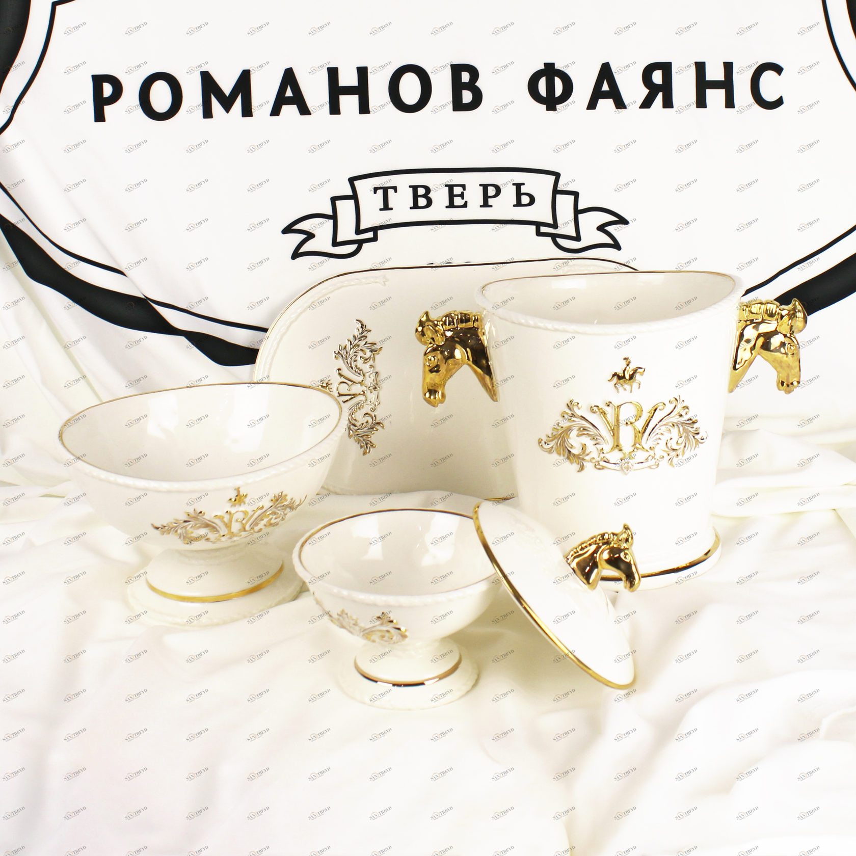 Винный набор (4 предмета) Белый PROVANSFAIENCE sun-id-994735