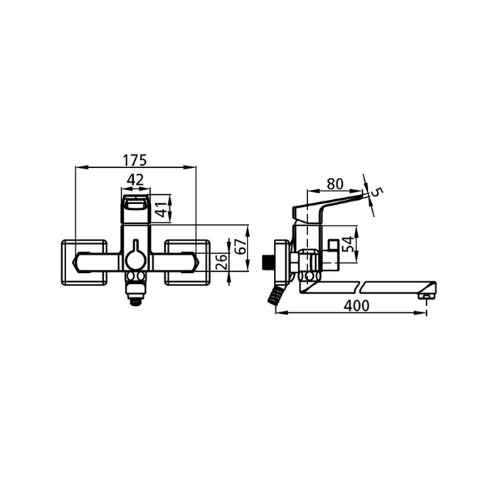 ATLSBLCM10 Смеситель для ванны с длинным изливом с керамическим дивертором Milardo Atlantic - Вид №7