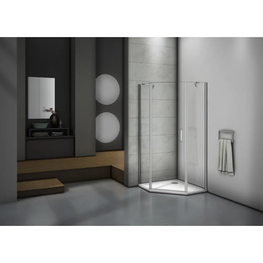 Santreyd Makiato - пентагональное душевое ограждение с распашной дверью 84540771 STLM-0051703