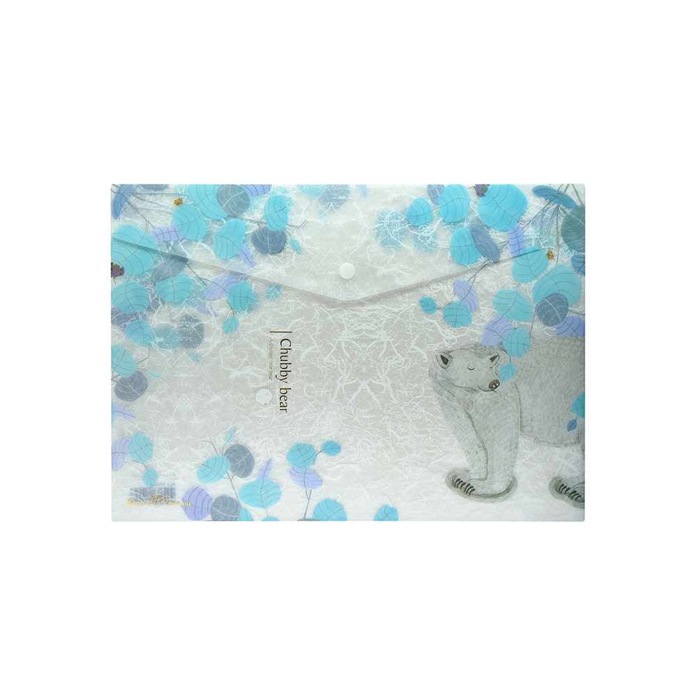 14-036 А4 Папка - конверт на кнопке "Белая медведица" Bruno Visconti 