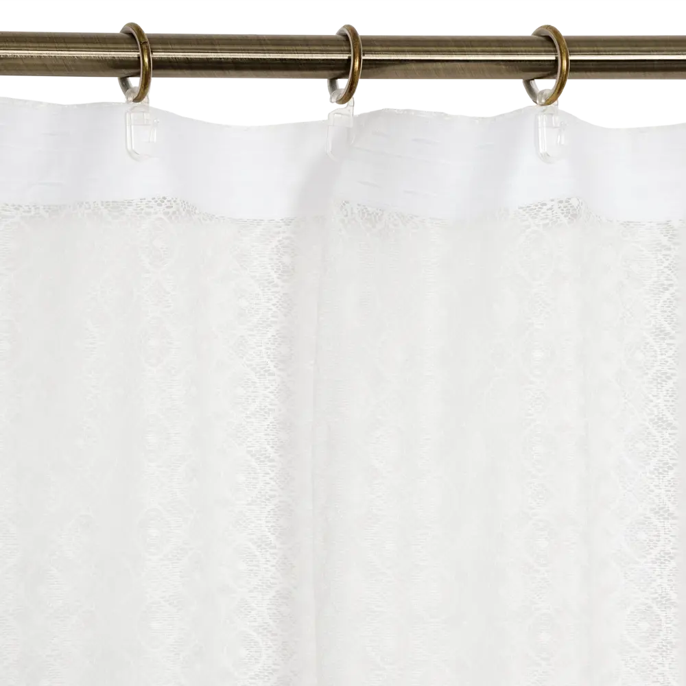 Тюль на ленте Орнамент 250x260 см полиэстер геометрия цвет экрю AMORE MIO STLM-2055231 - Вид №6