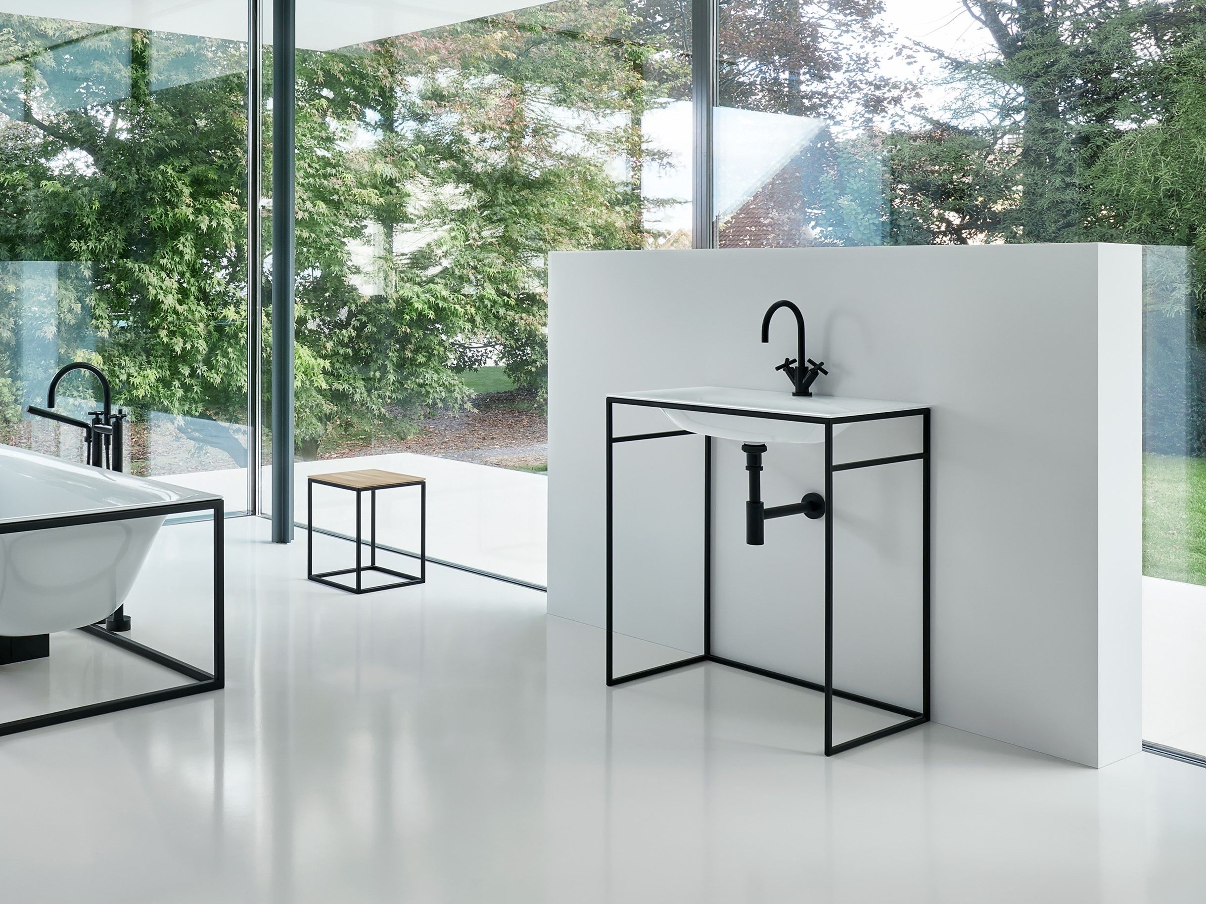 Одинарный прямоугольный умывальник из эмалированной стали Bette BetteLux Shape ARCH-00056760 - Вид №1