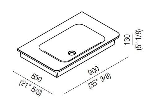 Прямоугольная подвесная раковина из Cristalplant® Agape Novecento XL ARCH-00148365 - Вид №2