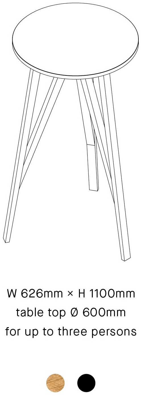 LOEHR Высокий круглый деревянный стол Faber sun-id-1426069 - Вид №4