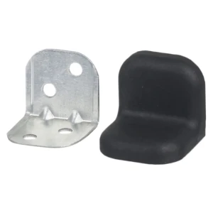 Уголок мебельный с декоративной накладкой 20х20х28 мм, цвет чёрный, 4 шт.