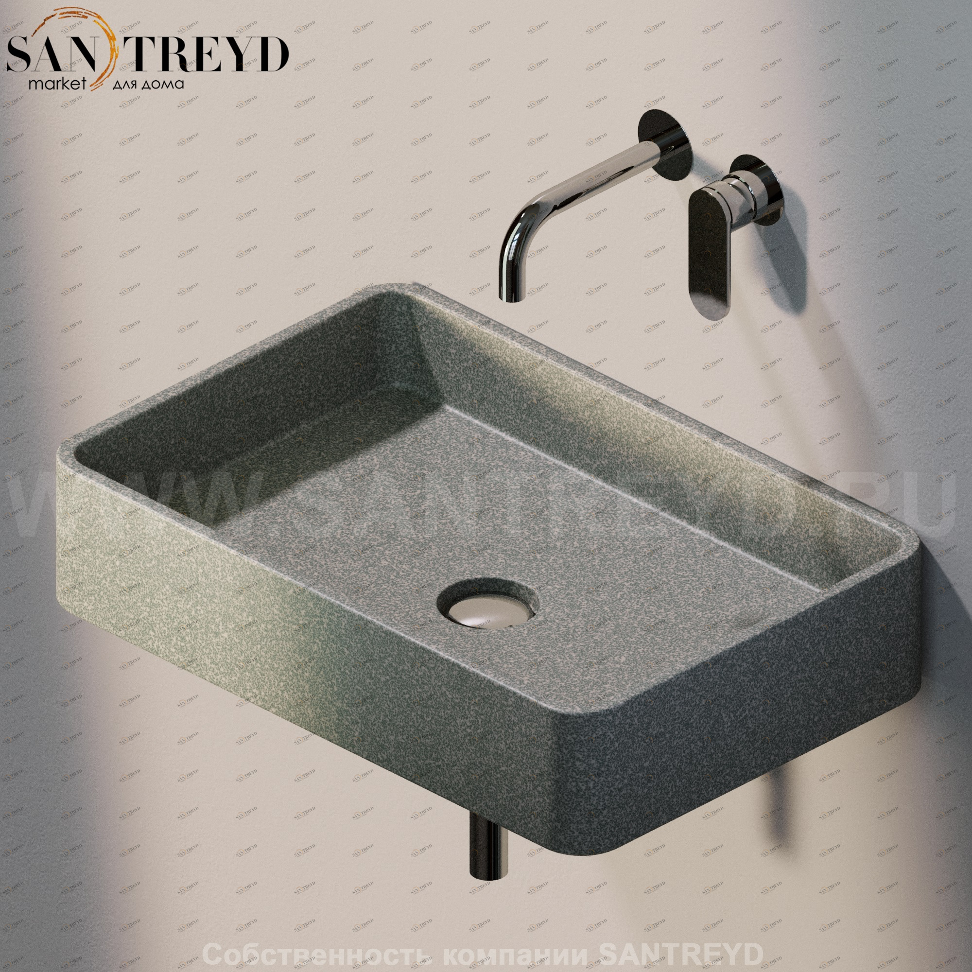 MWL607037 Подвесная раковина настенная прямоугольная Ceramica Flaminia Miniwash серая