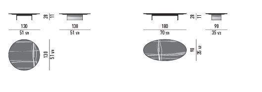 Мраморный овальный низкий журнальный столик Minotti Linha ARCH-00055445 - Вид №2