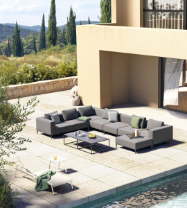 Квадратный садовый столик с керамической столешницей