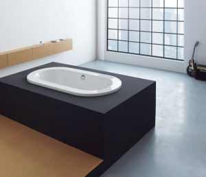 Утопленная акриловая овальная ванна с хромотерапией