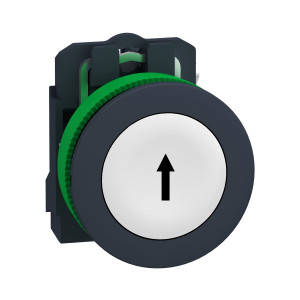 XB5FA3341 Кнопка скрытого монтажа, пластик, белый, Ø30, пружинный возврат, с маркировкой стрелка вверх, 1 НО Schneider Electric Harmony XB5