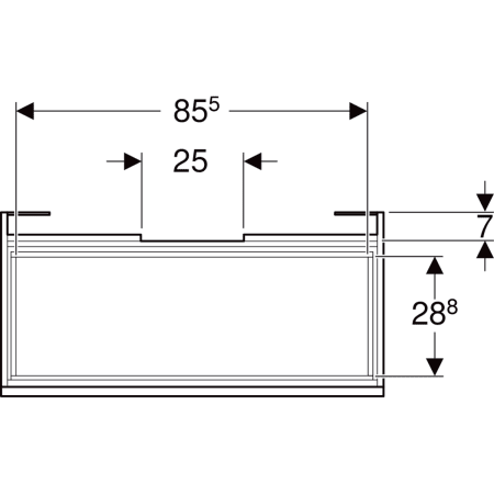 501.909.00.1 Шкафчик для раковины Geberit Renova Plan, с одним выдвижным ящиком и одним внутренним выдвижным ящиком Geberit  - Вид №44
