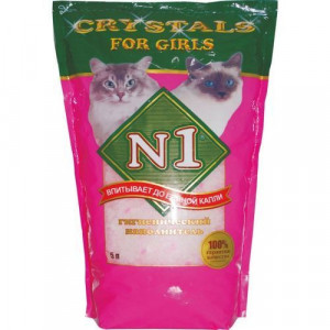 Т00020602 Наполнитель для кошачьего туалета For Girls силикагелевый розовый 5л Наполнитель №1