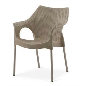 Пластиковый стул коричневый Cream AFINA МЕБЕЛЬ ДЛЯ ЛЕТНЕГО КАФЕ 130427 Коричневый