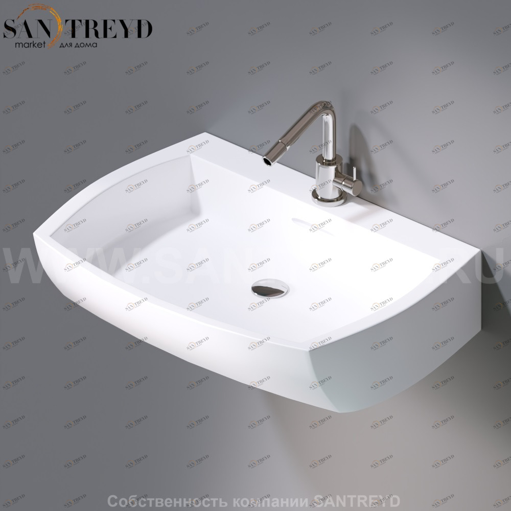 L283.100 Подвесная раковина настенная овальная A. e T. Italia SQUARE белая AeT ITALIA L283100