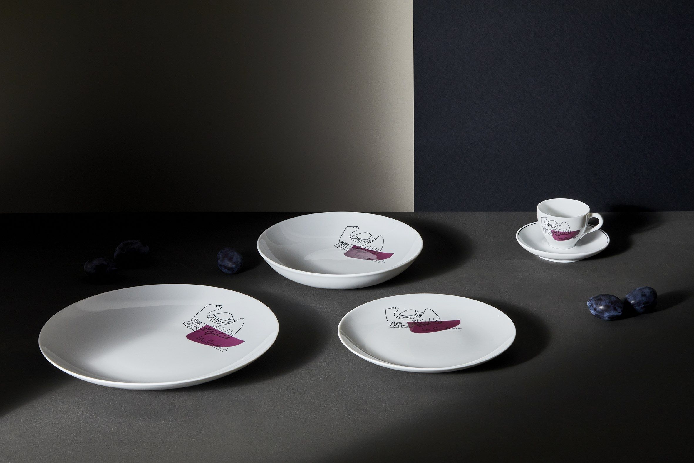 Набор из 2 фарфоровых тарелок CASSINA Gnr Service Prunier ARCH-00110292 - Вид №2