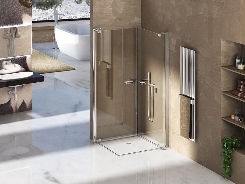 Duka Угловая душевая кабина с поворотной дверцей Quadra – con profili verticali e orizzontali sun-id-1432865 - Вид №2