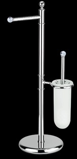 FS635 Стойка напольная с бумагодержателем и с ёршиком из матового стекла h 69 см. bagno&associati Complementi