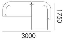 Grado Design 3-х местный тканевый диван с шезлонгом Halle Hal - sf - rc - Вид №15