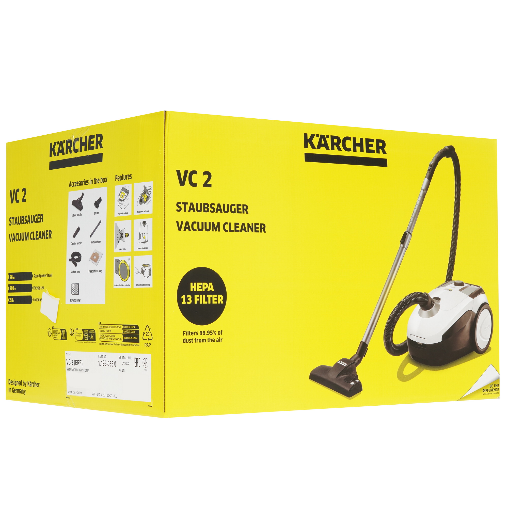 9066493 Пылесос Karcher VC 2 белый STDN-0149018 - Вид №13