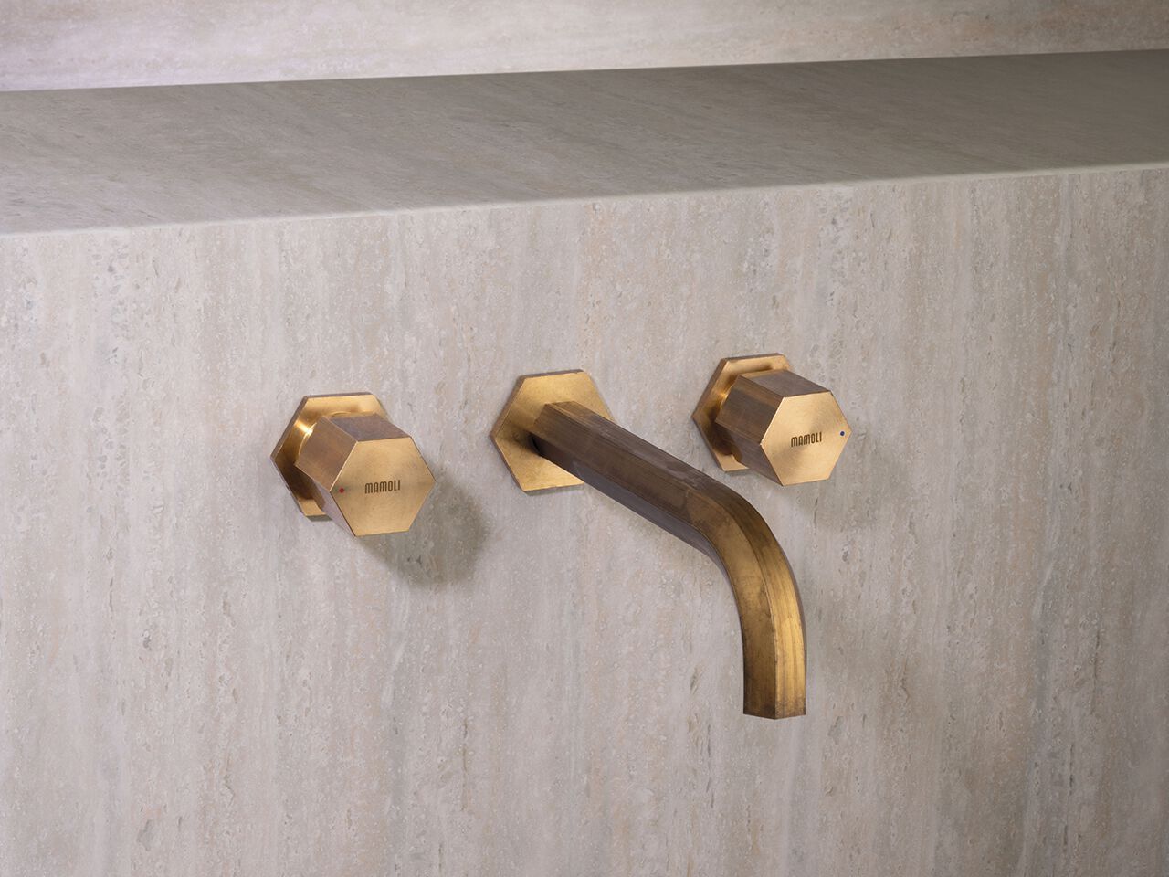 Настенный смеситель для раковины с 3 отверстиями Mamoli Hexagonal ARCH-00121351 - Вид №1
