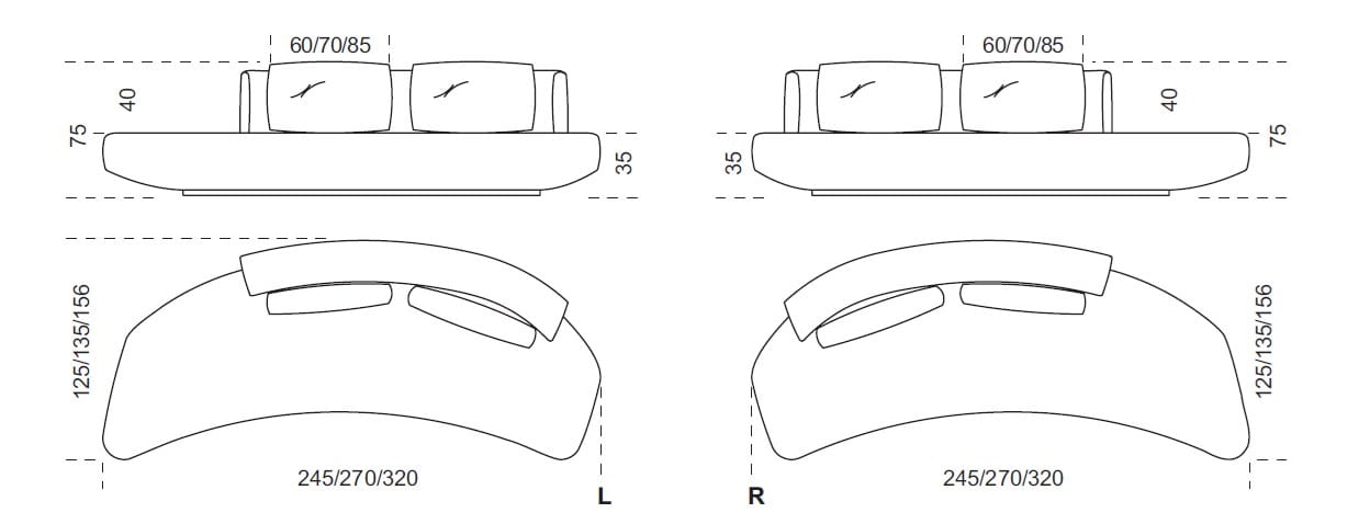 Изогнутый диван из ткани Gallotti&Radice Audrey ARCH-00077636 - Вид №10